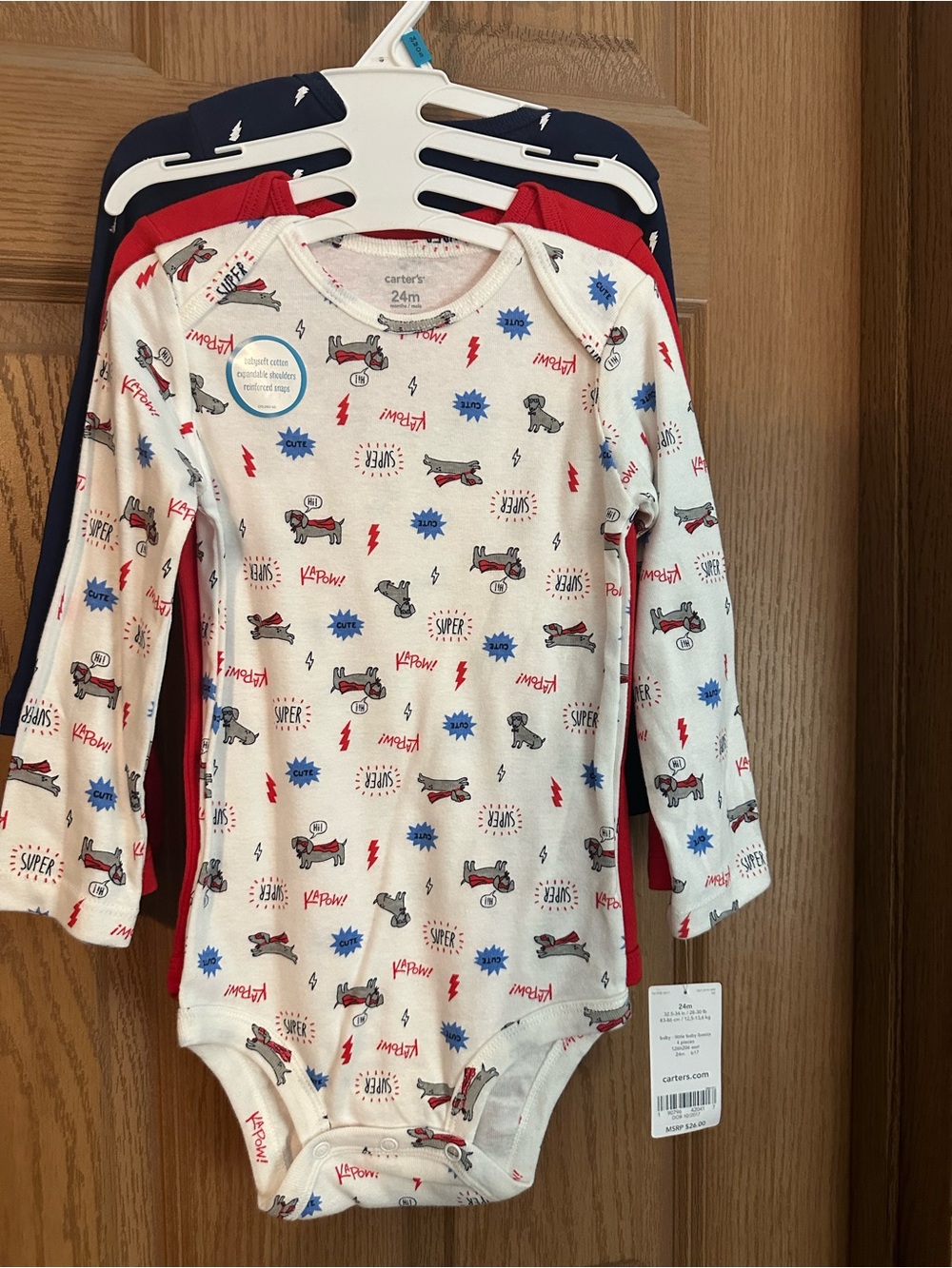 3 pack Carter's Long-Sleeve Onesies NWT!